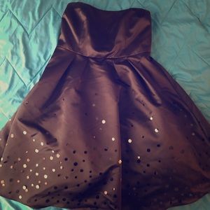 David’s bridal black strapless dress